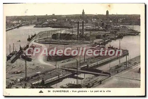 Cartes postales Dunkerque Vue Generale Le Port Et La Ville