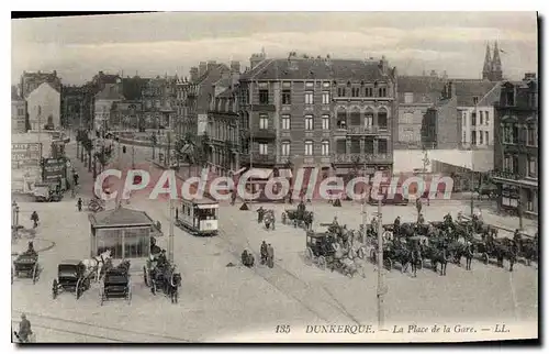 Ansichtskarte AK Dunkerque La Place De La Gare