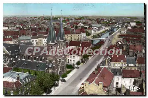 Ansichtskarte AK Dunkerque Vue Panoramique Eglise St Martin Rue De Paris