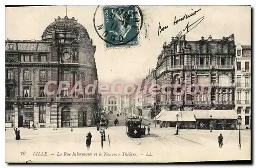 Cartes postales Lille La Rue Inkermann Et Le Nouveau th��tre