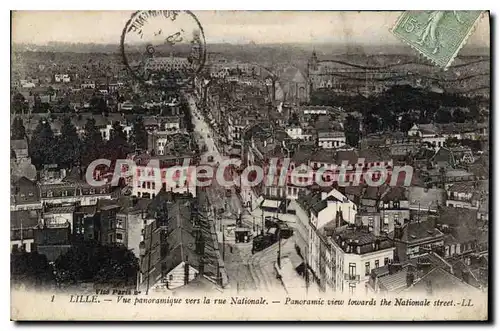 Ansichtskarte AK Lille Vue Panoramique Vers La Rue Nationale