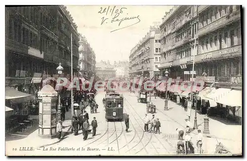 Cartes postales Lille La Rue Faidherbe Et La Bourse