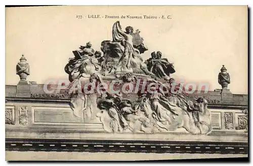 Cartes postales Lille Fronton Du Nouveau Theatre