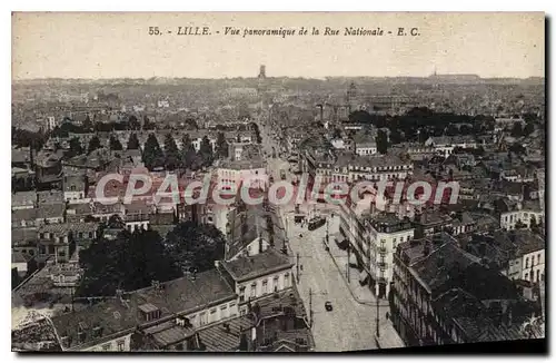 Cartes postales Lille Vue Panoramique De La rue Nationale