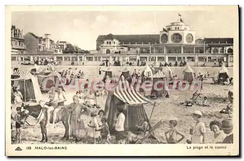 Cartes postales Malo Les Bains La Plage Et Le Casino