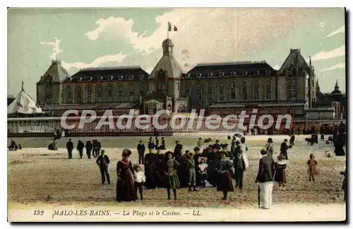 Cartes postales Malo Les Bains La Plage Et Le Casino