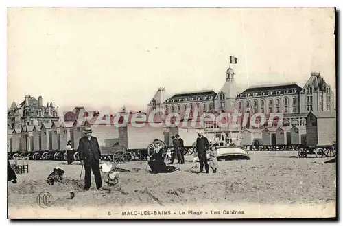 Cartes postales Malo Les Bains La Plage Les Cabines