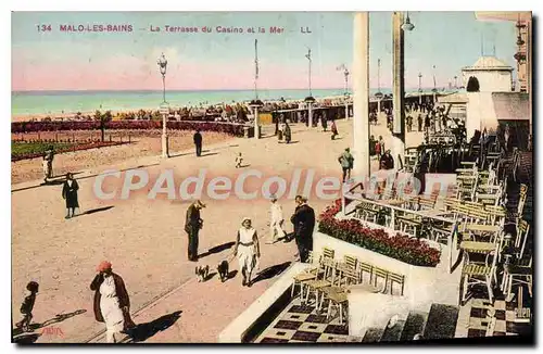 Cartes postales Malo Les Bains La Terrasse Du Casino Et La mer