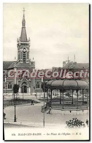 Cartes postales Malo Les Bains La Place De I'Eglise