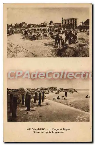 Cartes postales Malo Les Bains La Plage Et Digue