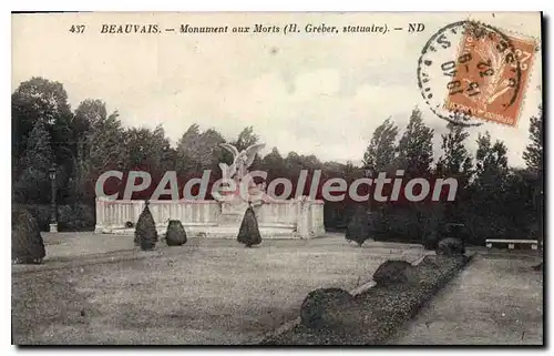 Cartes postales Beauvais Monument Aux Morts