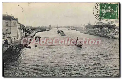 Ansichtskarte AK Compiegne l'Oise vue prise du pont neuf