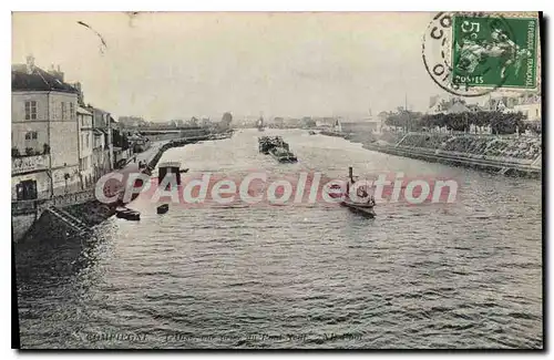 Cartes postales Compiegne l'Oise vue prise du pont neuf