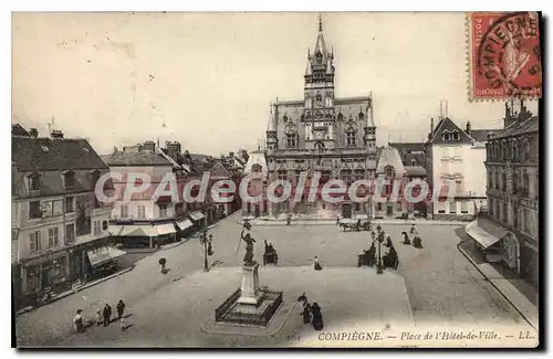 Cartes postales Compiegne Place De I'Hotel De Ville