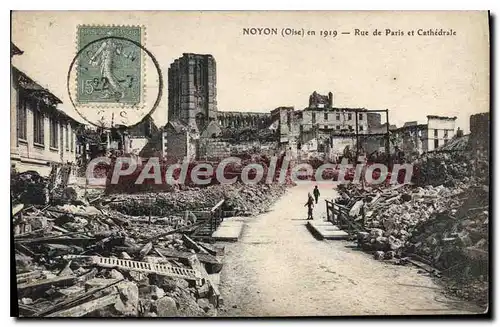 Cartes postales Noyon Rue De Paris en 1919