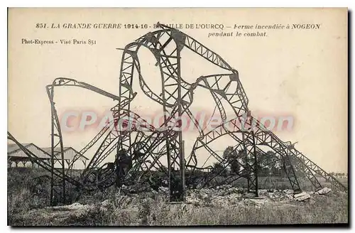 Cartes postales Bataille De L'ourcq Ferme incendi�e � Nogeon