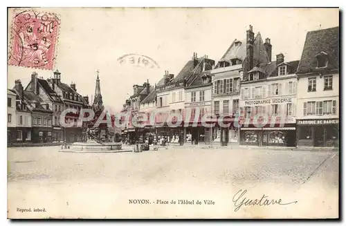 Ansichtskarte AK Noyon Place De I'Hotel De Ville