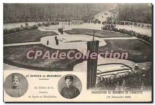 Ansichtskarte AK gardien du monument Au Debut De La Guerre et apr�s sa mutilation 11 novembre 1922