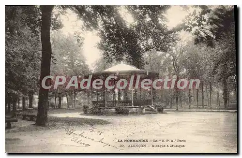 Cartes postales Alencon kiosque � musique