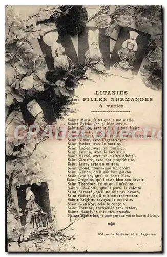 Cartes postales Litanies Filles Normandes