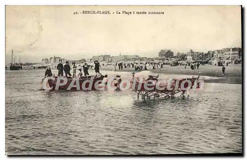 Cartes postales Berck Plage La Plage A Maree Montante