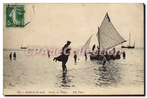 Cartes postales Berck Plage sc�ne de plage