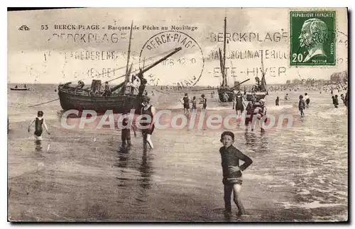 Cartes postales Berck Plage Barques De P�che au mouillage