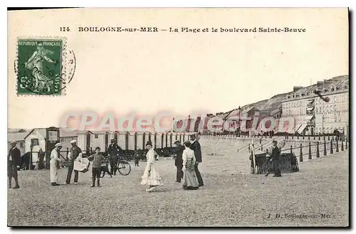 Cartes postales Boulogne Sur Mer La Plage Et Le boulevard Sainte Beuve