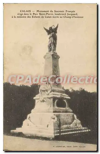 Ansichtskarte AK Calais Monument Du Souvenir Fran�ais