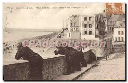 Ansichtskarte AK Le Portel Vue Sur La Plage Prise Du Parapet