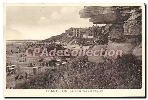 Ansichtskarte AK Le Portel la plage vue des Falaises