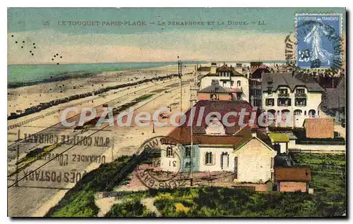 Cartes postales Le Touquet Paris Plage La Digue et le s�maphore