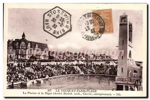 Cartes postales Le Touquet Paris Plage La Digue et la piscine