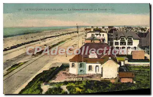 Ansichtskarte AK Le Touquet Paris Plage La Digue et le s�maphore