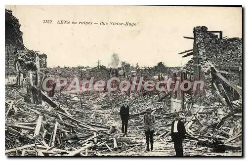 Cartes postales Lens En Ruines Rue Victor Hugo