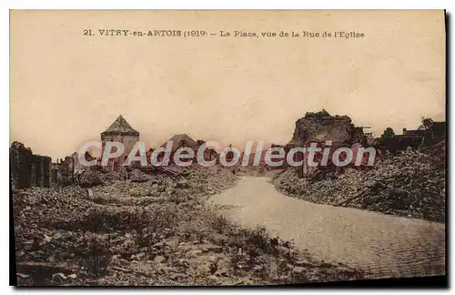 Cartes postales Vitry En Artois La Plage Vue De La Rue De I'Eglise