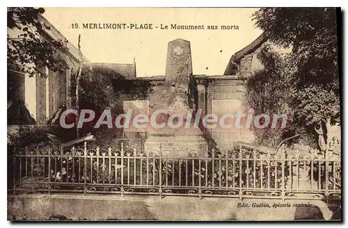 Cartes postales Merlimont Plage Le Monument Aux Morts