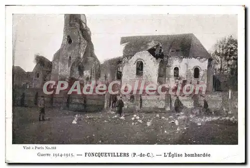 Ansichtskarte AK Foncquevillers L'Eglise bombardee