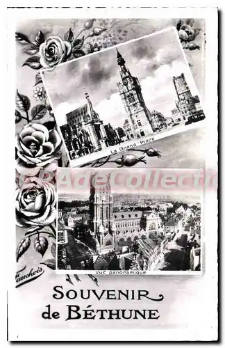 Cartes postales Bethune Sourvenir grand place vue panoramique