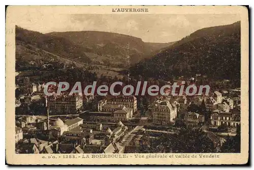 Cartes postales La Bourboule vue g�n�rale et vall�e de vendeix