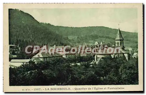 Cartes postales La Bourboule Quartier De I'Eglise Et Funiculaire