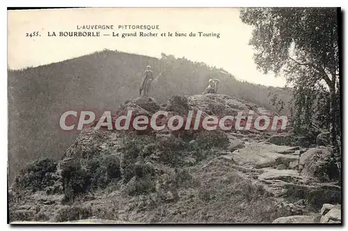 Cartes postales La Bourboule Le Grand Rocher Et Le Banc Du Touring