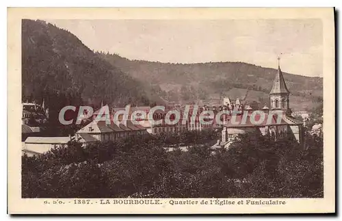 Cartes postales La Bourboule Quartier De I'Eglise Et Funiculaire