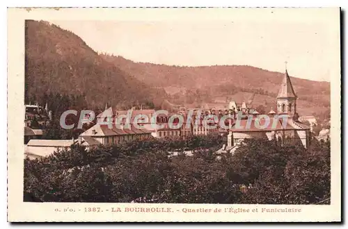 Cartes postales La Bourboule Quartier De I'Eglise Et Funiculaire