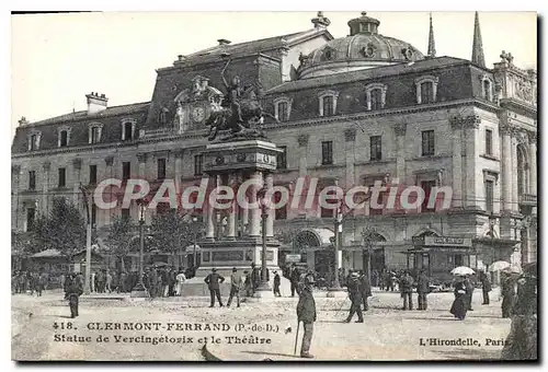 Cartes postales Clermont Ferrand Statue De Vercingetorix th��tre