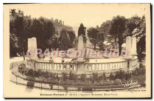 Cartes postales Clermont Ferrand Square Et Monument Blaise Pascal