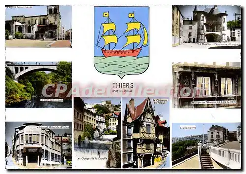 Cartes postales moderne Thiers Poste �glise pont ch�teau