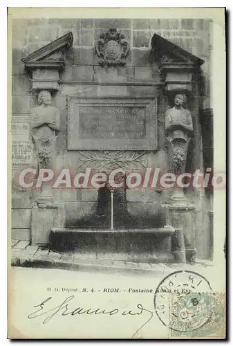 Cartes postales Riom Fontaine Adam Et Eve