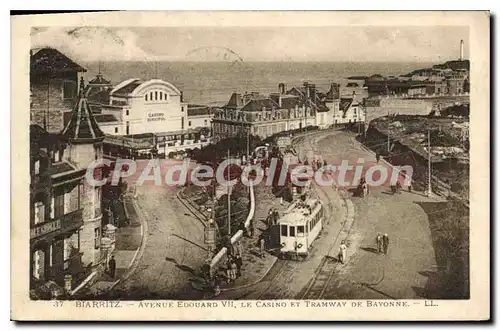 Cartes postales Biarritz Avenue Edouard VII Le Casino Et Tramway