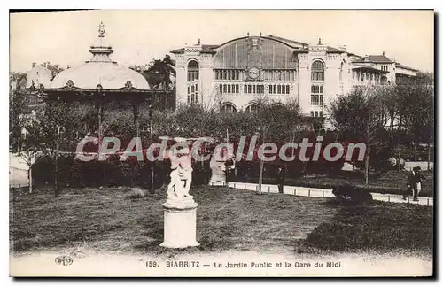 Cartes postales Biarritz Le Jardin Public Et La Gare Du Midi